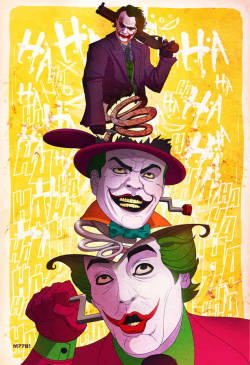 daily-superheroes:  Three generations of The Joker part IIhttp://daily-superheroes.tumblr.com