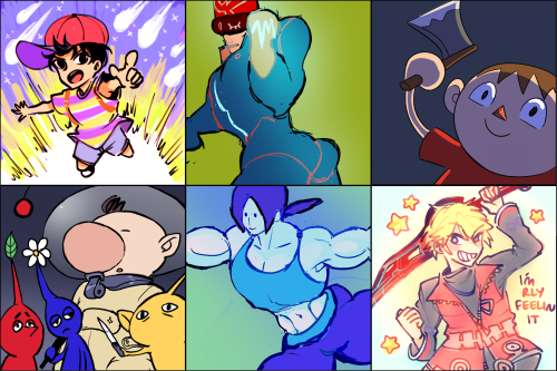 stindaan:  My friends and I drew the Smash 4 Roster for a gallery show at school. This was all so fun! The mii fighters in the final pic is of us, the artists. :) (Belen, S, Cris, Yotty, Julia, in that order) Credits: Cristian Bernal - Peach, Donkey Kong,