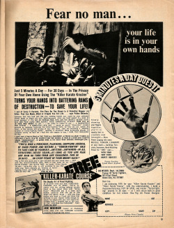 Advert for Killer Karate Course. From Male magazine, July 1968.