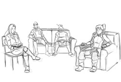 sherbies:  one time i sketched the krew waiting for book 3 because