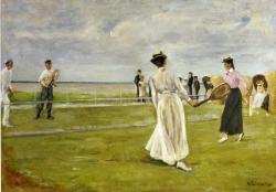 Max Liebermann (Berlin, 1847 - 1935) a) Tennis game by the sea,