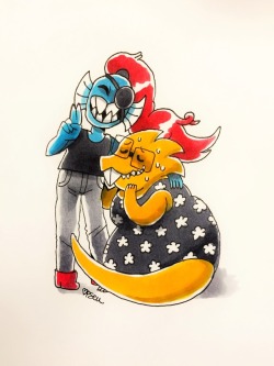 pseudonymjones:  Undyne & Alphys  I wanted to draw these