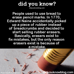 did-you-kno:  People used to use bread to erase pencil marks.