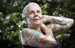 skindeeptales:  70 year old woman thinks her tattoos are “still