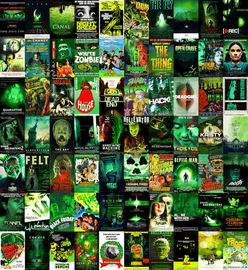 midnightmurdershow:  The colors of horror movie posters 