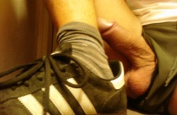 sniffingsocks:  SWEATY SNEAKERS, RANK SOCKS AND HARD COCK…