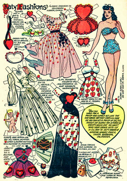 vintagegal:  Katy Keene Valentine’s Day paperdoll from issue
