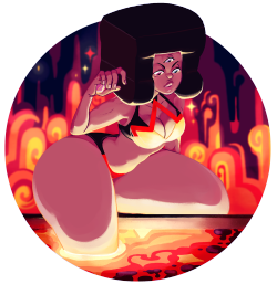 weirdlyprecious:  Hot bath“only I can swim in lava” - Garnet