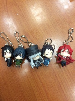 uhhhashleycruz:  LOOK AT MY LITTLE CHIBI BLACK BUTLER KEYCHAINS