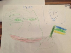 pepe-leaker:  pls take this Pepe drawn by a 7 year old