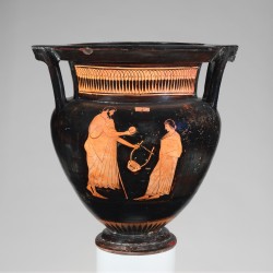 via-appia:  Terracotta column-krater (bowl for mixing wine and