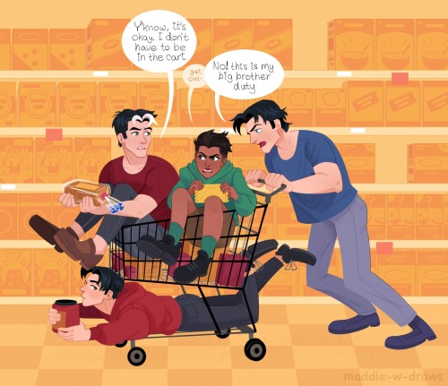 maddie-w-draws:sibling grocery shopping adventure