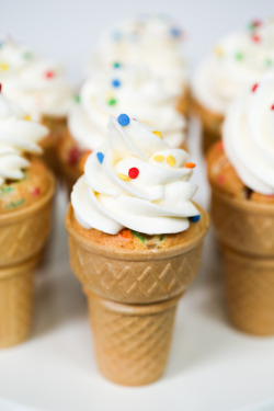 foodiebliss:  Confetti Cupcake ConesSource: Our Best Bites