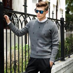 gentclothes:Grey Crewneck Sweater with Print - Use code TUMBLR10