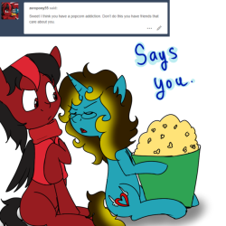 asksweetdisaster: Sweet: I’m not addicted to popcorn, popcorn