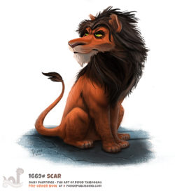 cryptid-creations: Daily Painting 1669# - Scar by Cryptid-Creations