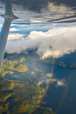 l0stship:  Double Rainbow from a Cessna over Alberni Inlet, BC