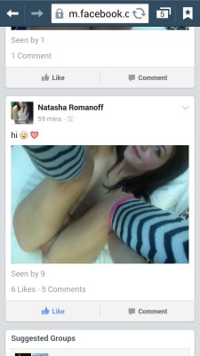 stolenpicsonly:  Facebook slut Natasha Romanoff posting slutty