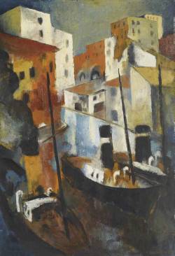 poboh:  Hafenstadt, 1955, Gustave Buchet. Swiss (1888 - 1963)