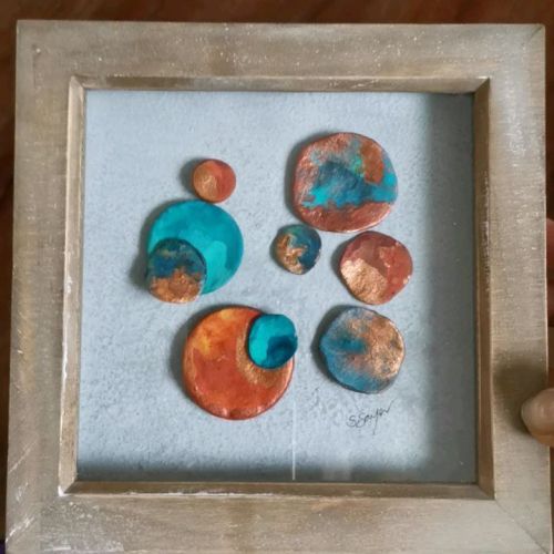 <p>🧡Copper Coins No.2🧡</p>

<p>This very modern 3d abstract would look wonderful in any home or office interior.</p>

<p>Each ‘coin’ is hand made from clay and then painted intuitively to showcase the stunning colours found in copper verdigris.</p>

<p>If you would like to commission your own version of this, please feel free to contact me to discuss further.</p>

<p>This gem is £40 + (p&p)</p>

<p>Please DM for more details. </p>

<p>🟠</p>

<p>🟠</p>

<p>🟠</p>

<p>#artbysandi #sandisayer #contemporaryartist</p>

<p>#modernartist #modernart #spiritualart #spiritualartist #loveandgratitude #appreciation #wiltshireartist #contemporarybritishartist #texturedart #texturedpainting #abstractart #abstractpainting #inspiredbygemstones #inspiredbynature #verdigris #modernart #moderninterior #bethechange #lightworker #textures</p>



<p><br/>
 (at Calne)<br/>
<a href="https://www.instagram.com/p/CWqWydHoe-0/?utm_medium=tumblr">https://www.instagram.com/p/CWqWydHoe-0/?utm_medium=tumblr</a></p>