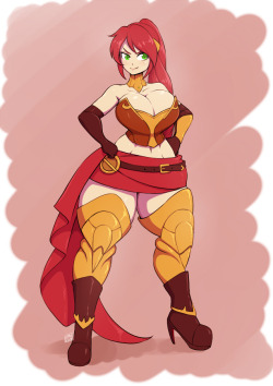 dragonmanx:  Commission - Thick Pyrrha by dragonmanX  