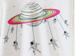 jollybluebirdwombat:    Cartoon Planet and Astronauts Print Sweatshirt