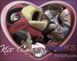 collegehumor:  Mascot Leans in For a Kiss, Eats Lady’s Face