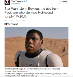 thebrassbunker:  srirachini:  John Boyega calling out The Telegraph