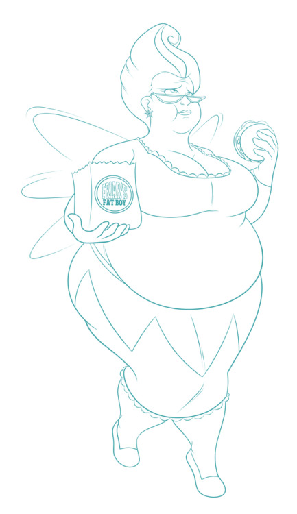 tubbytoons: Here is a commission of the Fairy-godmother from Shrek. This is a good example of my weight gain sequences that I do over on my patreon and DA. 
