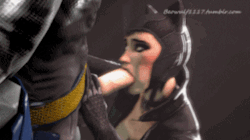 superheropornpics:  Catwoman blows Batman in an effort to stay