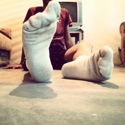gnike18:  Another photo of my sweaty socks ;) #boyfeet #sockedfeet