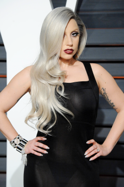 ladvxgaga: Lady Gaga at the 2015 Vanity Fair Oscar Party in Beverly