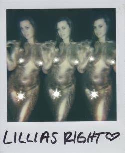 Glamorous glittery polaroids with @lillias_right can be found in our Etsy shop #model #curves #bodyglitter