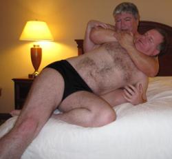 wrestlerswrestlingphotos:  gay hotel room romping bed bondage