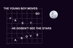l-slash:  “the young boy moves so fast he doesn’t see