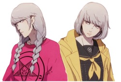 oeilvert:  i like girl souji both with braids and bob cut hair