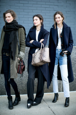 femme-belle:  Kasia, Jacquelyn and Alana at New York Fashion