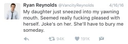 brysheregrays:  Ryan Reynolds is too pure for this world   You’re