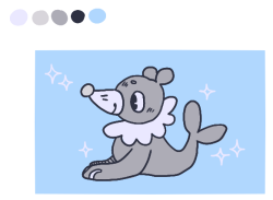 ragingrexasaurus:  popplio in the rainy sky palette    send