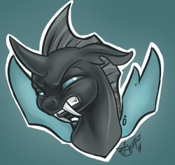 Why is he making that face? :O Oh.  My first changeling other