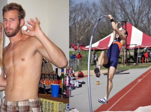 guyswithcellphones:  takealookatmydick:  A Pole Vaulter with his own pole attached.  ^Wow! That is a mighty long pole! - GWCP 