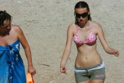 real-naturist-beach:  Mother and daughter nude on the beach