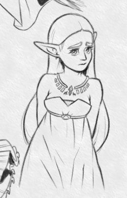 ransom-sm:  Drawing #4, Zelda, breath of the wild version.  Consider