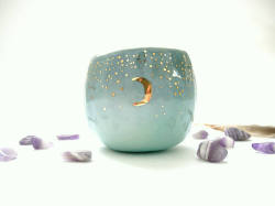 figdays:“Starry Gold Moon” Cup // KiraCallCeramics  