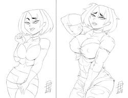pinupsushi: callmepo:  Sketch commission of a Gwen transformation