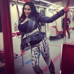 wonderfulwickedweird:  Subway in Toronto? like big bulging tits