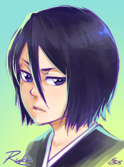 deus-nocte:  A doodle from today. I haven’t drawn Rukia in