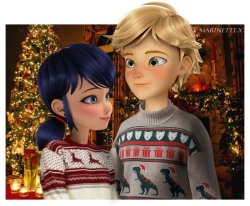 marinette-x: Here’s an Adrienette Christmas edit that I completely