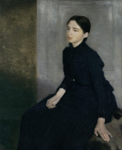   Vilhelm Hammershøi (Danish, 1864-1916), Portrait of a young