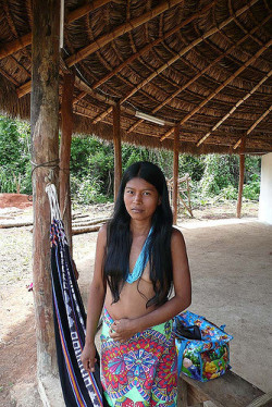 Embera woman in a town near Sambu river Panama I bought a really